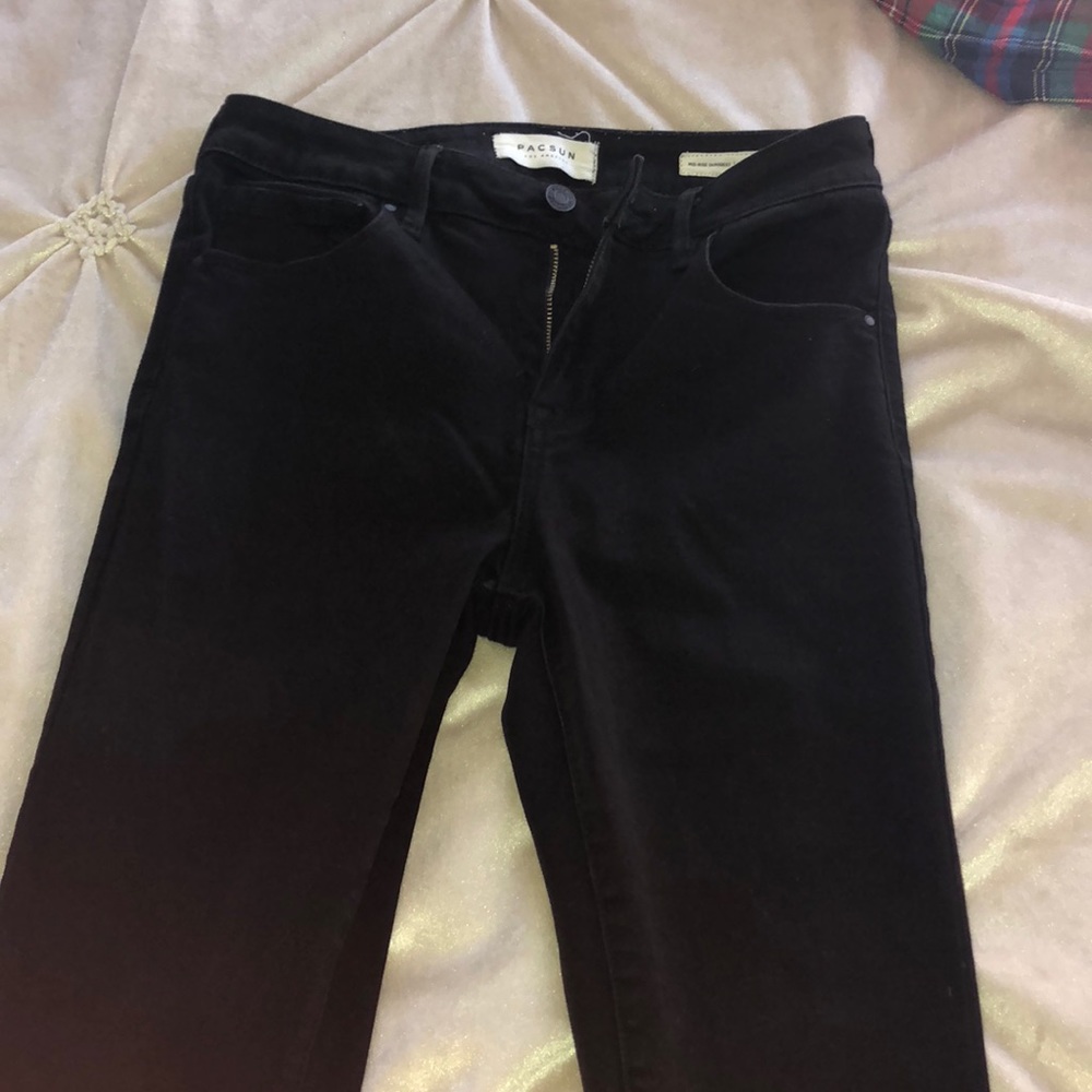 mid rise black skinny jeans pacsun